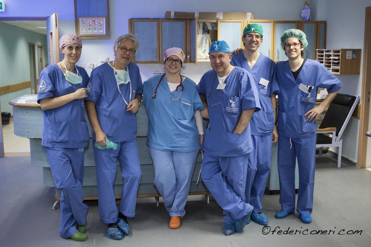 Una parte dell′equipe di cardiochirurgia del PCRF