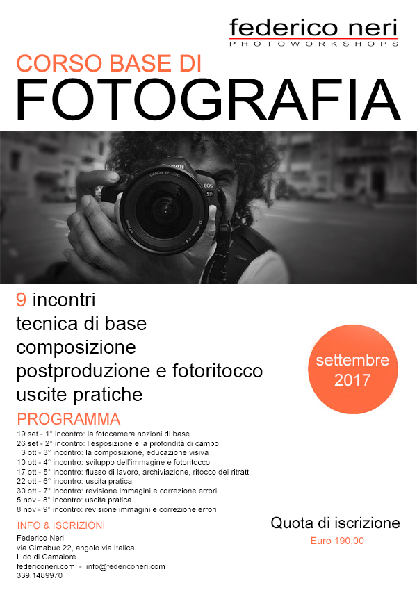 CORSO BASE DI FOTOGRAFIA, settembre 2017